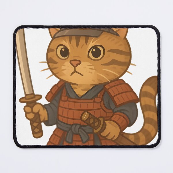 Item preview, Tabby Samurai Cat – Cute Feline Warrior in Armor designed and sold by Kayqriel.