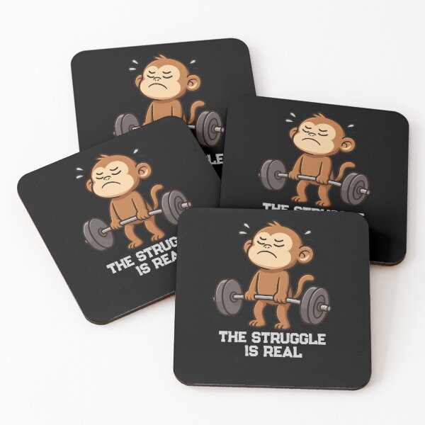 Item preview, Funny Monkey The Struggle Is Real Deadlift Workout Fitness Boys Girls Kids designed and sold by rafaeltto.