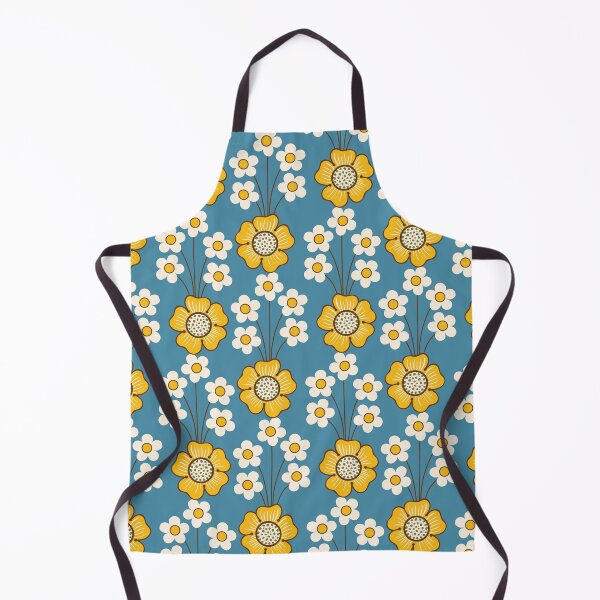 Aperçu de l'œuvre Fleurs denses bleues et jaunes créée et vendue par Farissa Designs.
