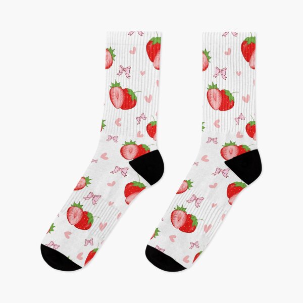 Aperçu de l'œuvre Motif paradis des fraises avec des cœurs et des nœuds créée et vendue par dasmidesigns.
