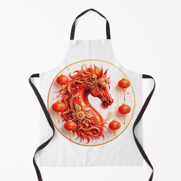 Item preview, Red Fire Horse 2026 – Lunar New Year Zodiac Art in Red and Gold designed and sold by LukianArtPrint.