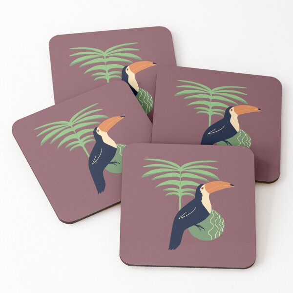 Item preview, Toucan with palm leaves - black orange  designed and sold by Vaekra.