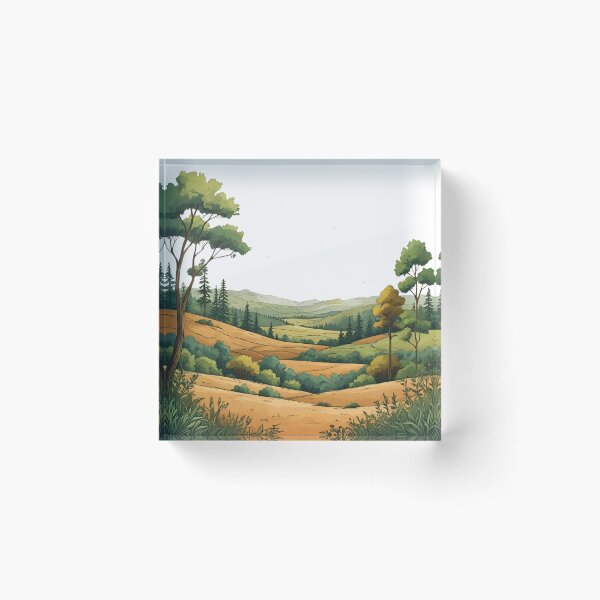 Item preview, Organic Landscape Illustration Featuring Earthy Color Palettes, Hand-Drawn Textures, and Sustainable Nature-Inspired designed and sold by catcurio.