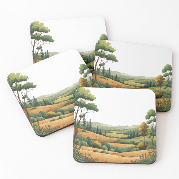 Item preview, Organic Landscape Illustration Featuring Earthy Color Palettes, Hand-Drawn Textures, and Sustainable Nature-Inspired designed and sold by catcurio.