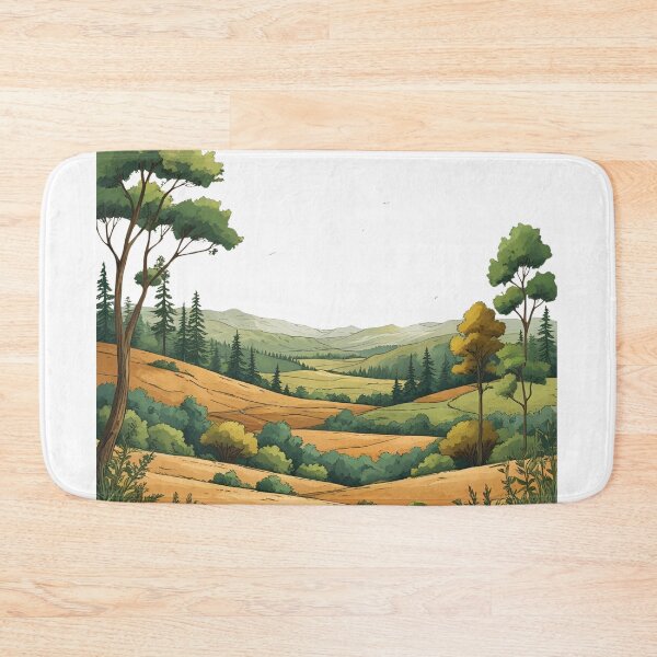 Item preview, Organic Landscape Illustration Featuring Earthy Color Palettes, Hand-Drawn Textures, and Sustainable Nature-Inspired designed and sold by catcurio.