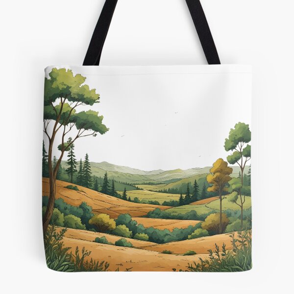 Item preview, Organic Landscape Illustration Featuring Earthy Color Palettes, Hand-Drawn Textures, and Sustainable Nature-Inspired designed and sold by catcurio.