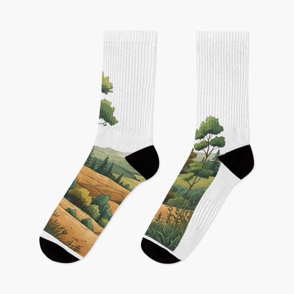 Item preview, Organic Landscape Illustration Featuring Earthy Color Palettes, Hand-Drawn Textures, and Sustainable Nature-Inspired designed and sold by catcurio.