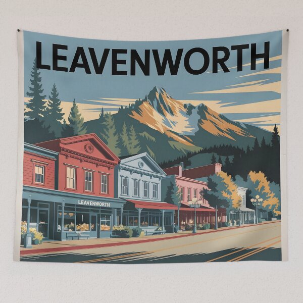 Item preview, Leavenworth: Classic Travel Poster Charm designed and sold by LSVart.