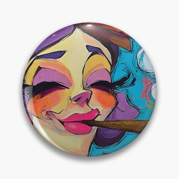 Item preview, Own the Night - Stylish Woman with Purple Hair and Cigar Radiates Bold Comic Confidence designed and sold by OlfactoART Studio.