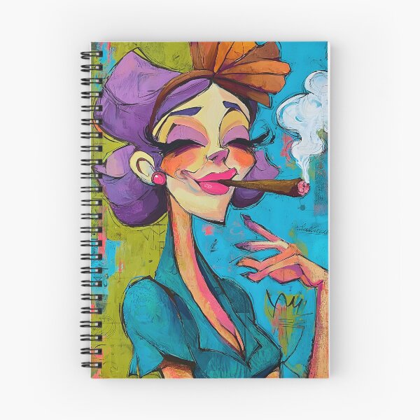 Item preview, Own the Night - Stylish Woman with Purple Hair and Cigar Radiates Bold Comic Confidence designed and sold by OlfactoART Studio.