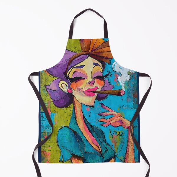 Item preview, Own the Night - Stylish Woman with Purple Hair and Cigar Radiates Bold Comic Confidence designed and sold by OlfactoART Studio.