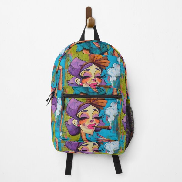 Item preview, Own the Night - Stylish Woman with Purple Hair and Cigar Radiates Bold Comic Confidence designed and sold by OlfactoART Studio.