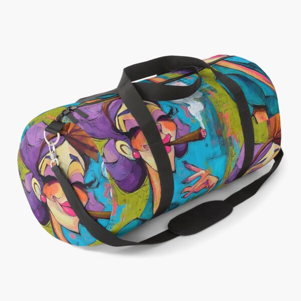 Item preview, Own the Night - Stylish Woman with Purple Hair and Cigar Radiates Bold Comic Confidence designed and sold by OlfactoART Studio.