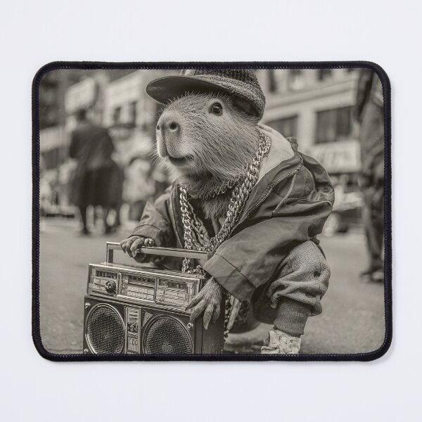 Item preview, Ghetto Animal Hip Hop B-Boy Capybara designed and sold by RockFireMerch.