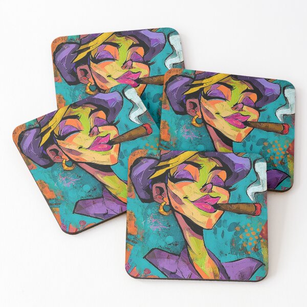 Item preview, Light It Up in Style - A Bold, Colorful Comic Cigar Moment with Abstract Flair Digital AI Art designed and sold by OlfactoART Studio.