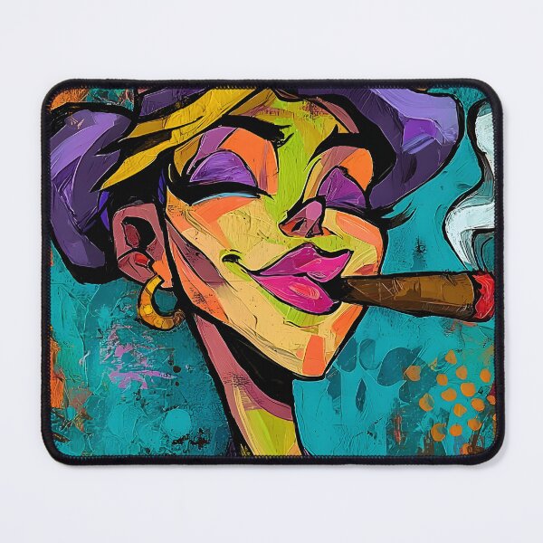 Item preview, Light It Up in Style - A Bold, Colorful Comic Cigar Moment with Abstract Flair Digital AI Art designed and sold by OlfactoART Studio.