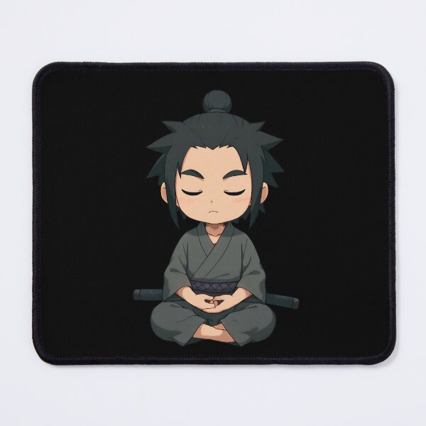 Item preview, Chibi Samurai Meditating in Bamboo Forest – Zen Anime Warrior Art designed and sold by ColorSplash123.