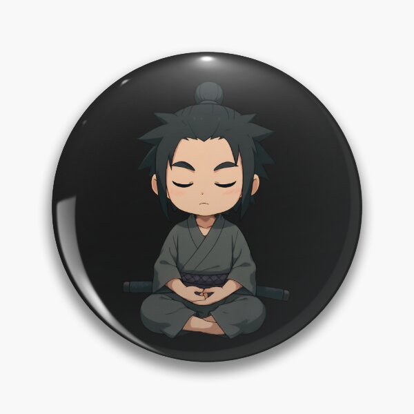 Item preview, Chibi Samurai Meditating in Bamboo Forest – Zen Anime Warrior Art designed and sold by ColorSplash123.