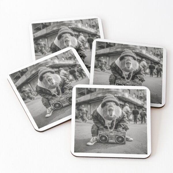 Item preview, 90s Street Photography Boombox Capybara designed and sold by RockFireMerch.