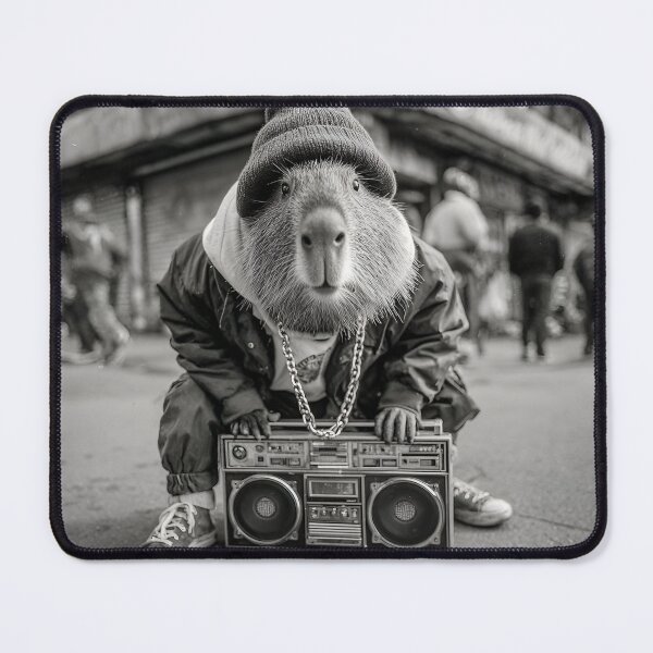 Item preview, 90s Street Photography Boombox Capybara designed and sold by RockFireMerch.