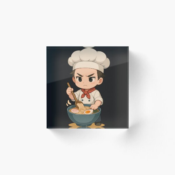 Item preview, Chibi Ramen Chef Stirring Noodles – Cute Anime Cooking Design designed and sold by ColorSplash123.