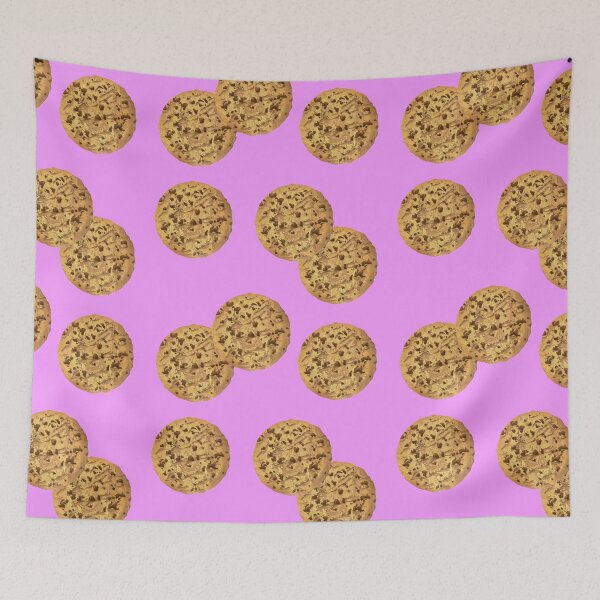 Item preview, Chocolate chip cookie print on a pink background designed and sold by Martapp.