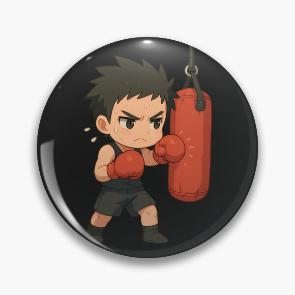 Item preview, Chibi Boxer Training – Cute Anime Fighter with Punching Bag designed and sold by ColorSplash123.