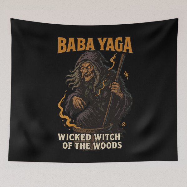 Item preview, T-shirt with a motif from Slavic mythology: Baba Yaga designed and sold by PROJEKT CERTPRO.