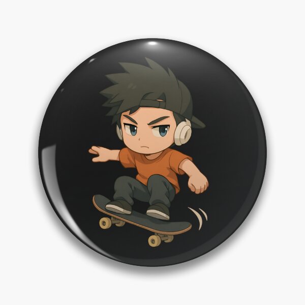 Artikelvorschau, Chibi Skateboarder Mid-Air-Trick – Coole Anime-Skater-Kunst entworfen und verkauft von ColorSplash123.