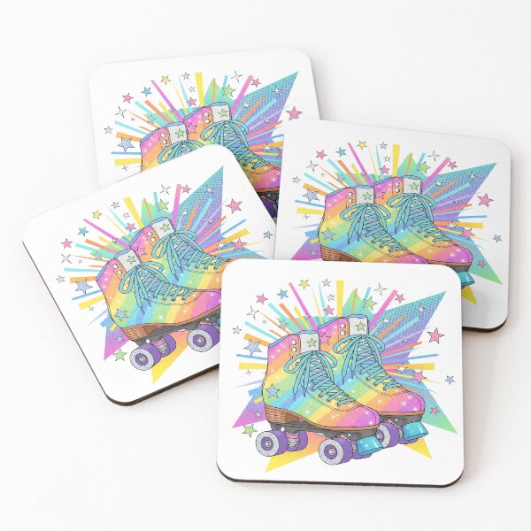 Item preview, Retro Rainbow Roller Skates – 80s Vibe Sparkle Art designed and sold by 001Haiba.