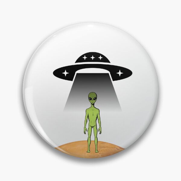 Item preview, We Are Here – Alien on Planet with UFO Retro Sci-Fi T-Shirt Design designed and sold by Blackseali.