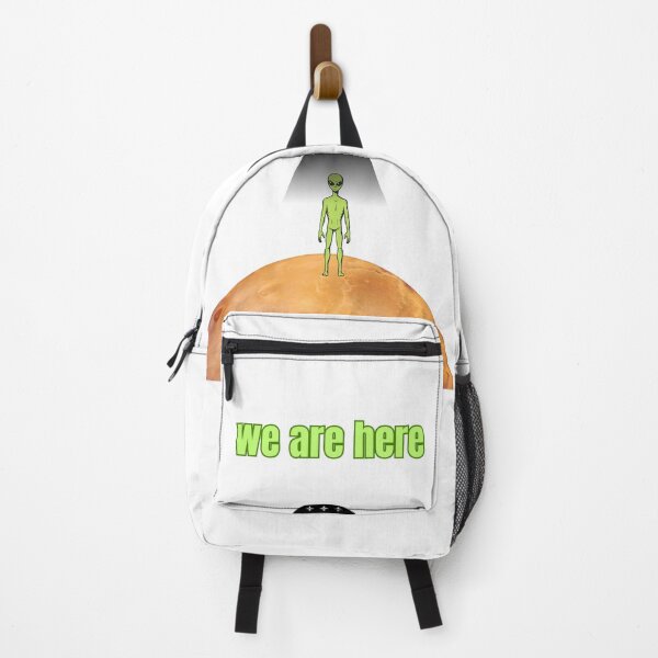 Item preview, We Are Here – Alien on Planet with UFO Retro Sci-Fi T-Shirt Design designed and sold by Blackseali.