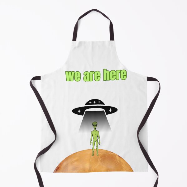 Item preview, We Are Here – Alien on Planet with UFO Retro Sci-Fi T-Shirt Design designed and sold by Blackseali.