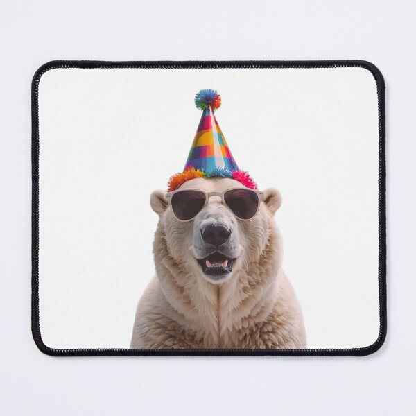 Item preview, Polar Bear Birthday Party Hat Happy Balloons Celebrations Cute cool designed and sold by CheeseBlueprint.