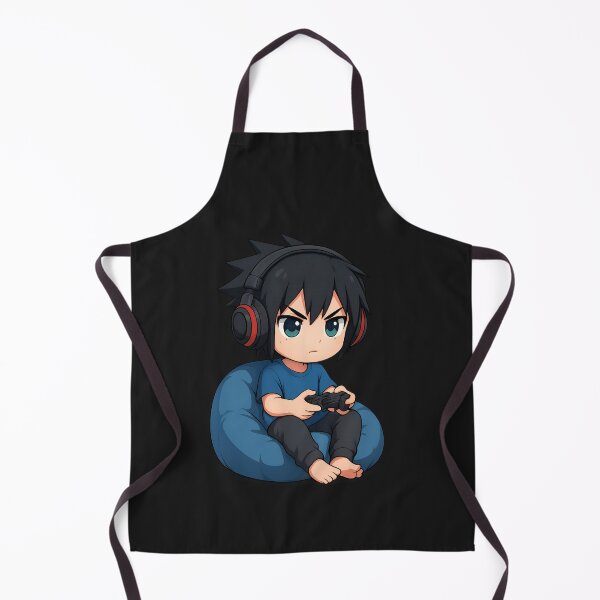Item preview, Chibi Gamer Boy Sitting on Beanbag with Headphones – Cute Anime Gaming Design designed and sold by ColorSplash123.