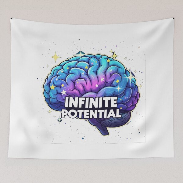 Item preview, Infinite Potential – Galaxy Brain Cartoon with Stars designed and sold by 001Haiba.