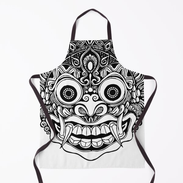 Item preview, Thai Demon Mask Tattoo Design – Sacred Mythical Art Linework Jaguar Warrior Tribal Mask – Sacred Geometric Tattoo Art designed and sold by Bspaces.