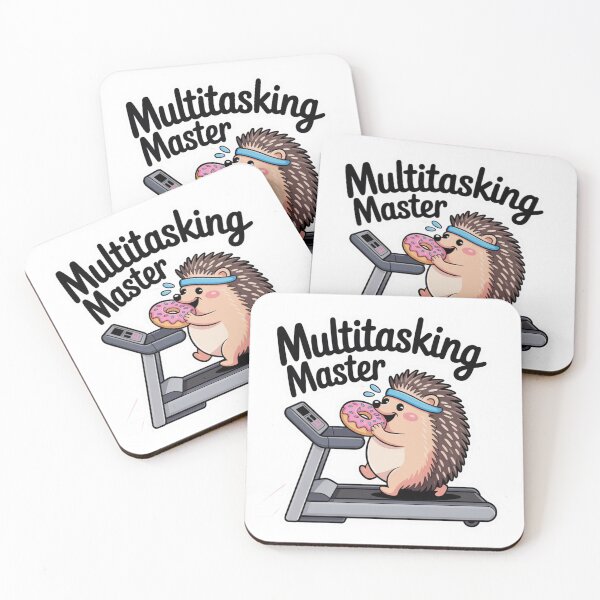 Item preview, Multitasking Master – Cute Hedgehog Eating Donut on Treadmill designed and sold by ArtByYunus.