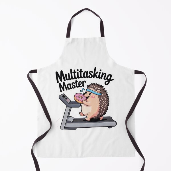 Item preview, Multitasking Master – Cute Hedgehog Eating Donut on Treadmill designed and sold by ArtByYunus.