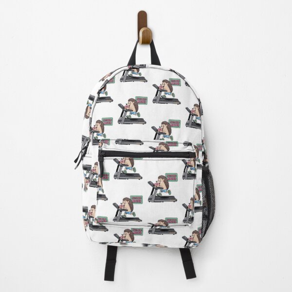 Item preview, Multitasking Master – Cute Hedgehog Eating Donut on Treadmill designed and sold by ArtByYunus.