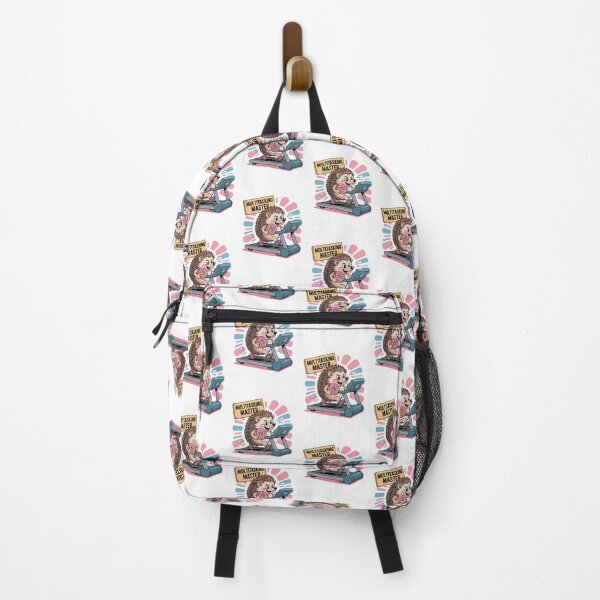 Item preview, Multitasking Master – Cute Hedgehog Eating Donut on Treadmill designed and sold by ArtByYunus.