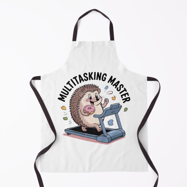 Item preview, Multitasking Master – Cute Hedgehog Eating Donut on Treadmill designed and sold by ArtByYunus.