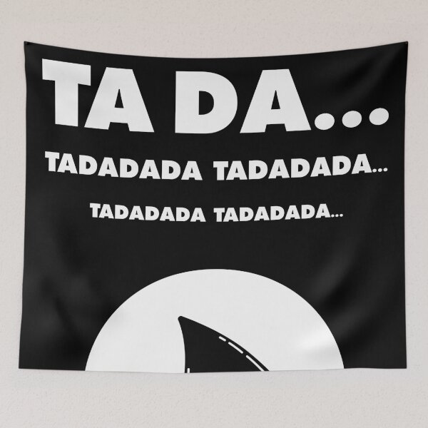 Item preview, TA DA... Shark Fin & Soundtrack Joke – Minimalist Movie Lover Design - White Text designed and sold by NiceHatHarry.
