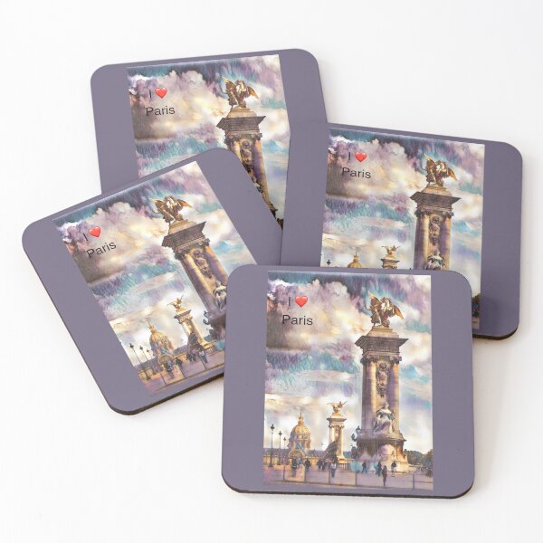 Item preview, I LOVE PARIS IN SHADES OF NUDE AND PURPLE  designed and sold by VEDAStyle.
