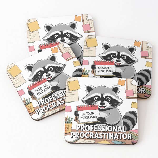 Item preview, Professional Procrastinator – Raccoon Deadline Chaos designed and sold by ArtByYunus.