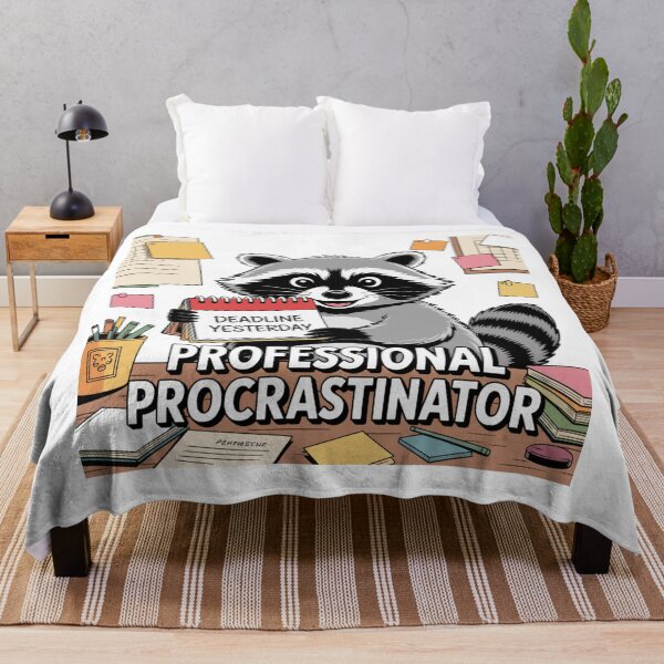 Item preview, Professional Procrastinator – Raccoon Deadline Chaos designed and sold by ArtByYunus.