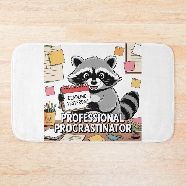 Item preview, Professional Procrastinator – Raccoon Deadline Chaos designed and sold by ArtByYunus.