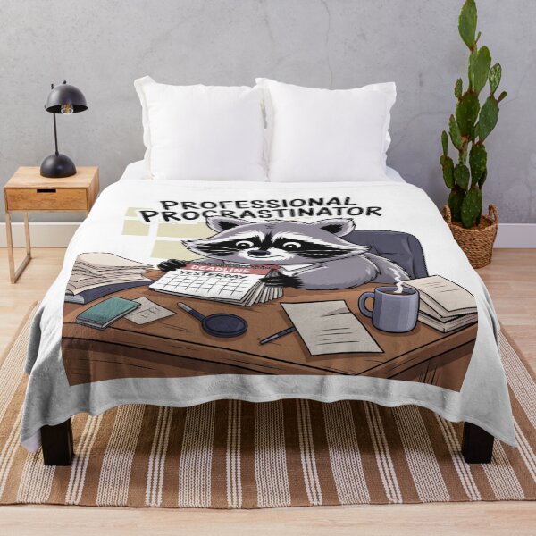 Item preview, Professional Procrastinator – Raccoon Deadline Chaos designed and sold by ArtByYunus.