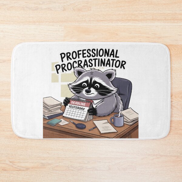 Item preview, Professional Procrastinator – Raccoon Deadline Chaos designed and sold by ArtByYunus.