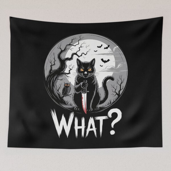 Item preview, Murderous Funny Sarcastic Halloween Cat Lovers designed and sold by WalshDrawnLaugh.